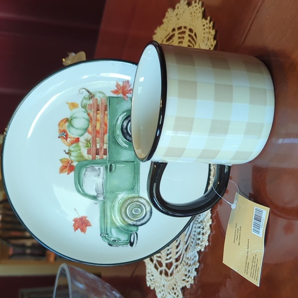 Robert Stanley Signature Fall Ceramic Plate and Cup Set NWT - Picture 4 of 6